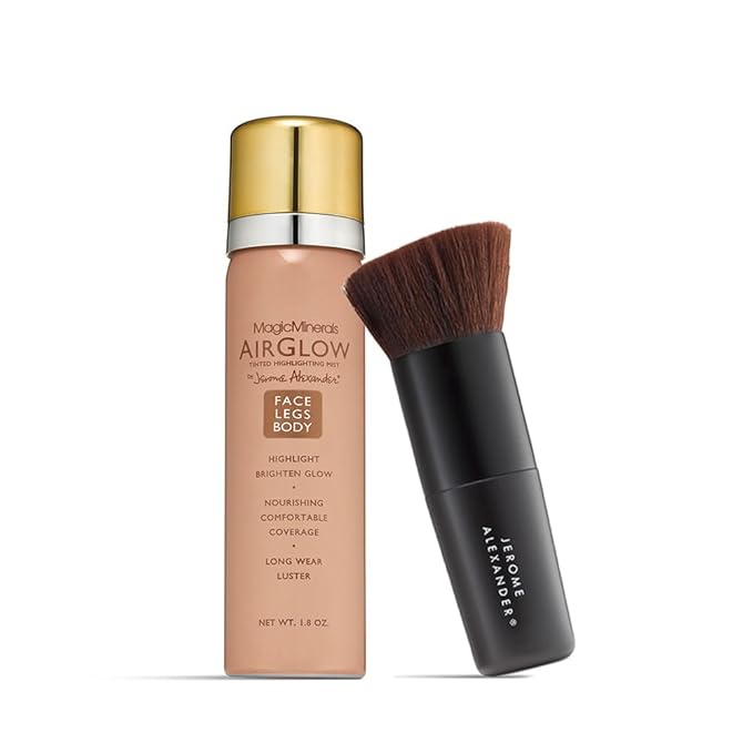 Jerome Alexander MagicMinerals AirGlow Tinted Highlighting Night Mist, Illuminating Airbrush Tinted Moisturizer Spray | 2PC | Bronze Glow-GlimoraGlow