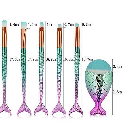 Funfunman Makeup Brushes 11PCS Make Up Foundation Eyebrow Eyeliner Blush Cosmetic Concealer Brushes(Mermaid Colorful)-GlimoraGlow