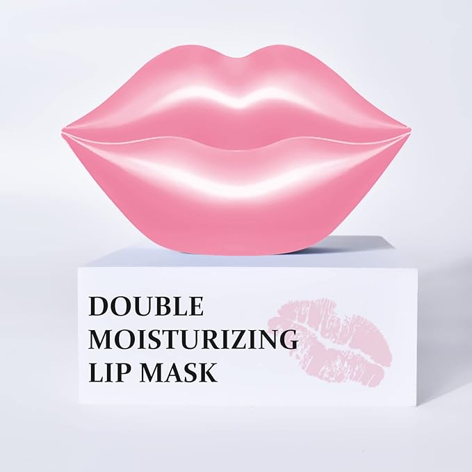 20Pcs Lip Mask,Pink Moisturizing Plumping Lip Masks Overnight,Pink Lip Mask Gel Treatment Lip Masks for Dry Lips Plump Lip Collagen Overnight Sleeping Lip Mask Pads Patches（Pink）-GlimoraGlow