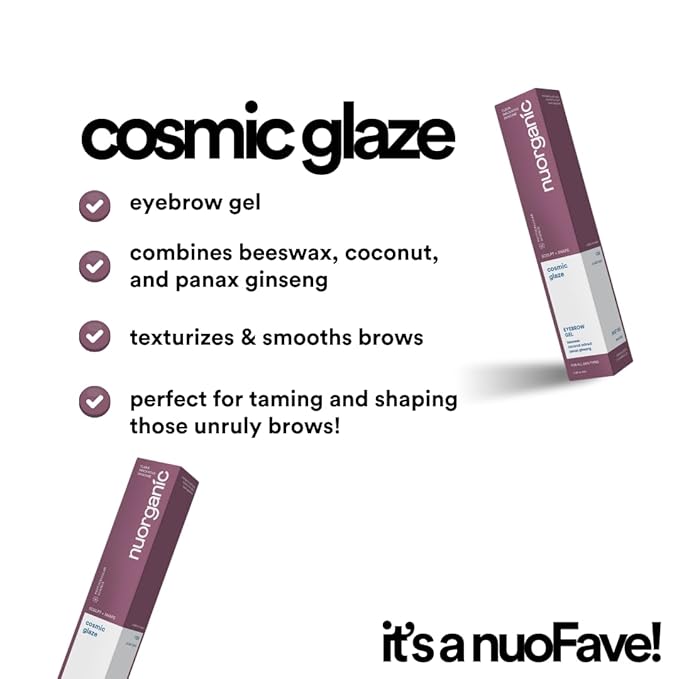Nuorganic Brow Gel Clear - 6ml Natural Eyebrow Gel Clear, for Brow Growth | Vegan & Cruelty-Free Eyebrow Gel, Infused with Beeswax and Coconut Extract for Sculpting and Nourishing Brows-GlimoraGlow