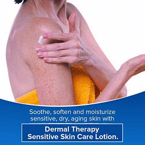 Dermal Therapy Sensitive Skin Lotion - Calming, Non-Irritating Lotion with 15% Allantoin, 10% Shea Butter, Vitamin E - Soothing Relief for Dry, Itchy, Eczema-Prone Skin - 8 fl oz / 240 ml-GlimoraGlow