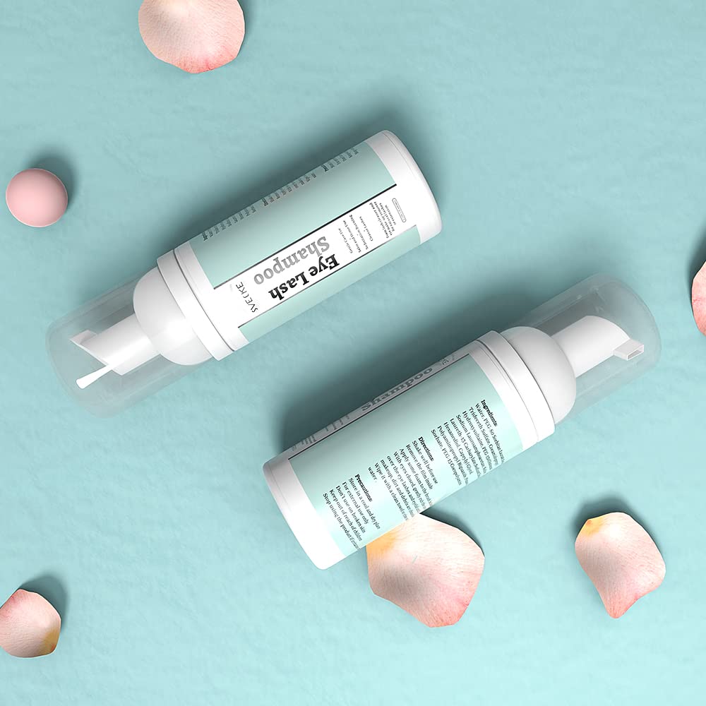 Eyelash Shampoo for Lash Extensions Kit, Prolong Lash Cleanser with Brush, Safe Eyelid Cleaner for Salon Home Use 2 fl.oz-GlimoraGlow