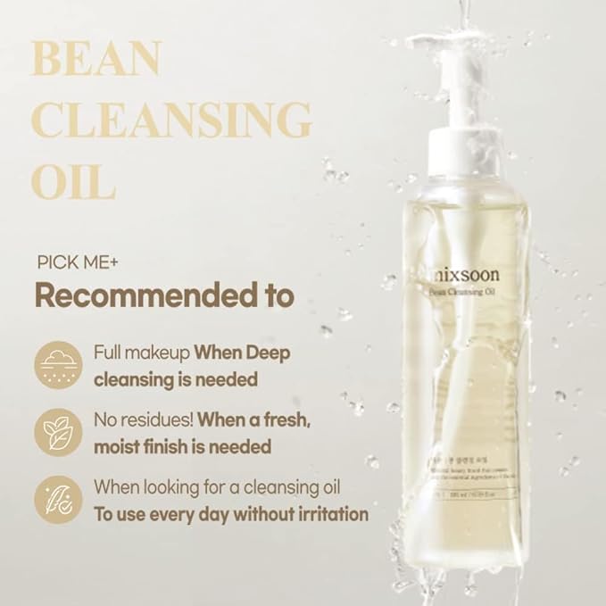 mixsoon Bean Cleansing Oil 6.59 fl oz / 195ml Lightweight Oil Cleanser Make up Remover for daily skin care routine Korean Glass Skin Care-GlimoraGlow