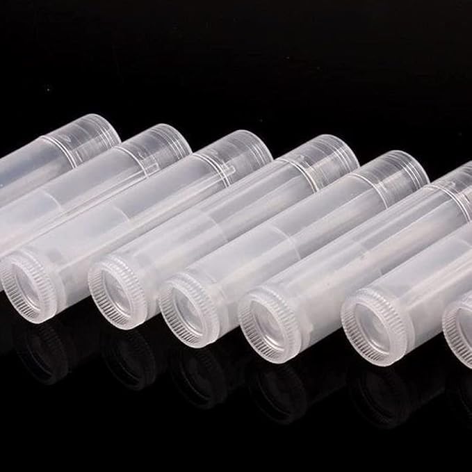 100Pcs 5ML Transparent Clear Empty Lip Balm Tubes Containers-GlimoraGlow