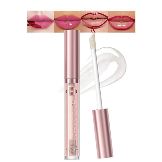 Hydrating Lip Gloss Oil - Nourishing Tinted Lip Oil for High-Shine Finish, Long-Lasting, Non-Sticky, Cruelty-Free Lip Plumper, Perfect with Lipstick & Peel-Off Lip Gloss-GlimoraGlow