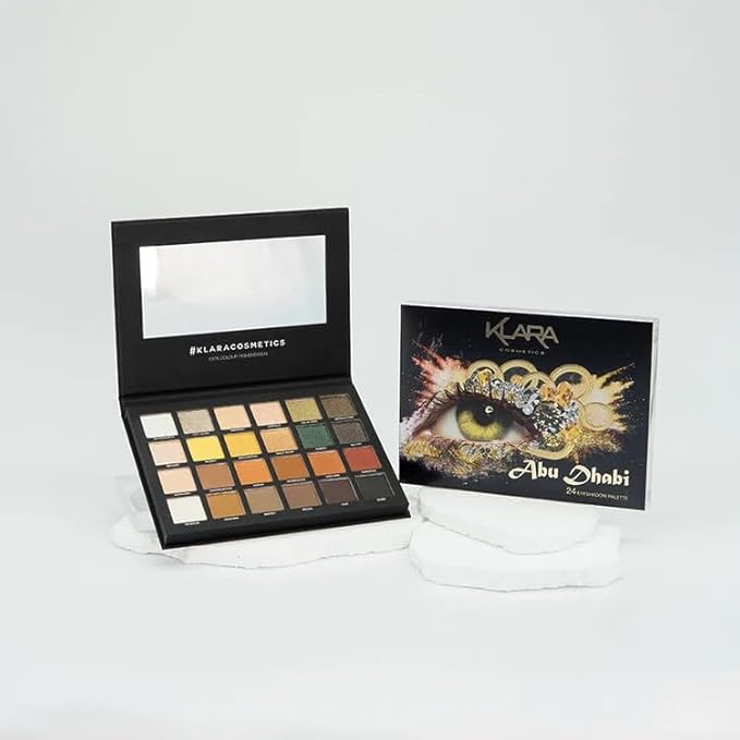 24 Eyeshadow Palette - Festive Luxury Vibrant Bold Full-Color Pigment Long Lasting Matte Shimmer Eye shadow Palette (Abu Dhabi)-GlimoraGlow