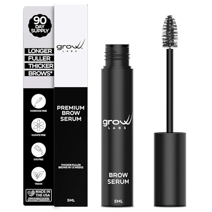 Eyebrow Growth Serum - with Biotin & Peptides - Eye Brow Serum for Growth - Vegan Brow and Lash Enhancer - Made in USA - Cruelty Free - 5ml-GlimoraGlow