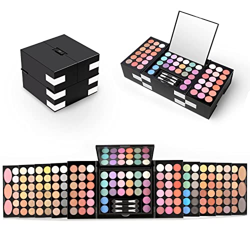 148 Colors Hotrose Cosmetic Make up Palette Set Kit with Eyeshadow Lip Colors & More,All-in-One High Pigment Powder Pallet Kit with Mirror, Applicators-GlimoraGlow