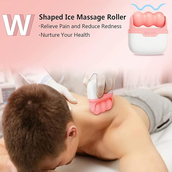 OPENDGO Ice Roller for Face Facial Massager for Eye Puffiness, Reduces Wrinkles, 2 in 1 Facial Skin Care Tool for Body Cold Therapy Tools-GlimoraGlow