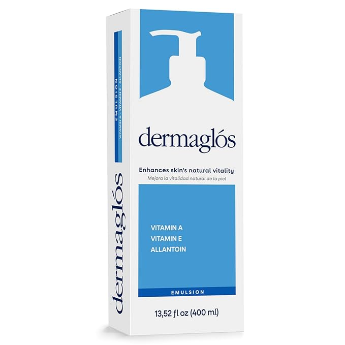 Dermaglos Moisturizing Body Lotion for Dry Skin with Extra Vitamin A, Vitamin E & Allantoin | Regenerating Lightweight Moisturizer for Stretch Marks, Tattoos Aftercare, Scars & Wrinkles | 13.52 Fl Oz-GlimoraGlow