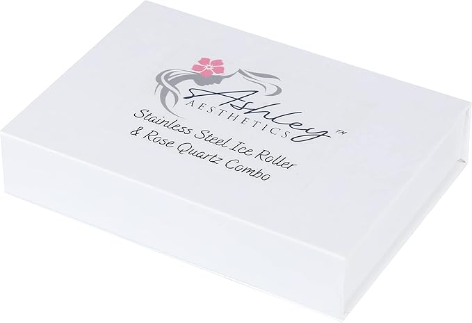 Stainless Steel Ice Roller & Rose Quartz Facial Set | Luxury Skin Care Tools for Lymphatic Drainage, Product Absorption, Skin Tightening, & Relaxation-GlimoraGlow