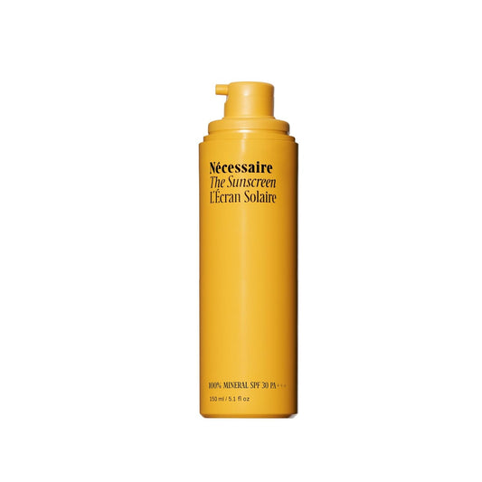 Nécessaire The Mineral Sunscreen SPF 30 PA+++. For The Body. Broad Spectrum. Zinc Oxide, Hyaluronic Acid, Niacinamide. Hydrate. Protect Against Sun Damage + Premature Aging. Dermatologist-Tested 5.1oz-GlimoraGlow