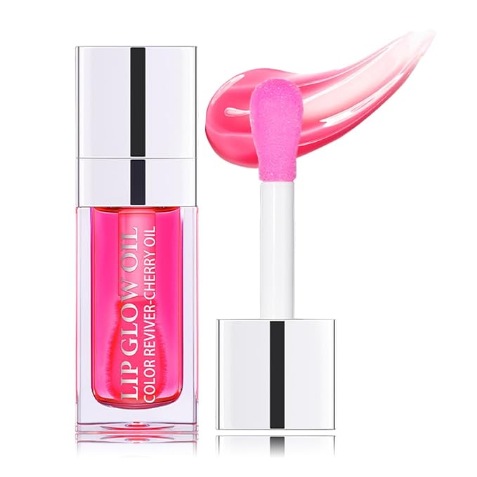 Hydrating Lip Glow Oil Moisturizing Plumping Lip Tint Lip Gloss Transparent Lip Balm Long Lasting Nourishing Repairing Lightening Lip Lines (007# RASPBERRY)-GlimoraGlow