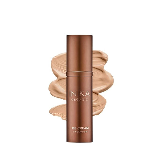 INIKA Organic BB Cream Foundation - Vegan Makeup with Hydrating Prickly Pear, Jojoba, and Pomegranate Seed Oil - Lightweight Glow for Balanced Skin Tone, Beige, 1 fl oz-GlimoraGlow