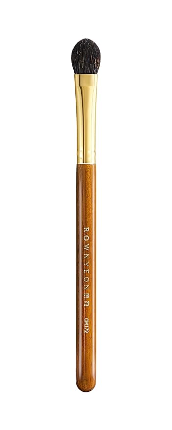 Desert Oak Series Almond Blending Brush - Squirrel & Goat Hair (30/70) for Gentle Powder Application, Bubinga Handle & Brass Ferrule (CM 172)-GlimoraGlow
