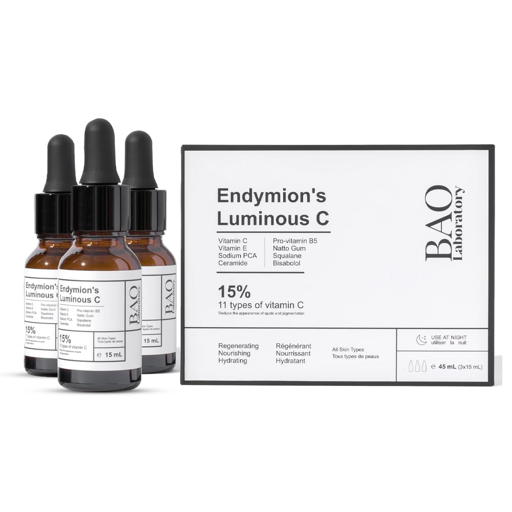 ENDYMION’S LUMINOUS C Face Serum | Bisabolol, Squalane, Vitamin C &E | Multi Vitamin Serum for Brightening, Regenerating And Refreshing Skin| For All Skin Types (45 ML)-GlimoraGlow