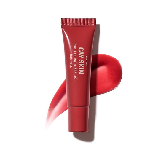 Cay Skin Isle Lip Balm SPF 30 – High Shine, Hydrating + Sheer Lip Gloss in Vanilla Brown Sugar Flavor – Formulated with Natural Ingredients for All Skin Tones – Irie Rose-GlimoraGlow