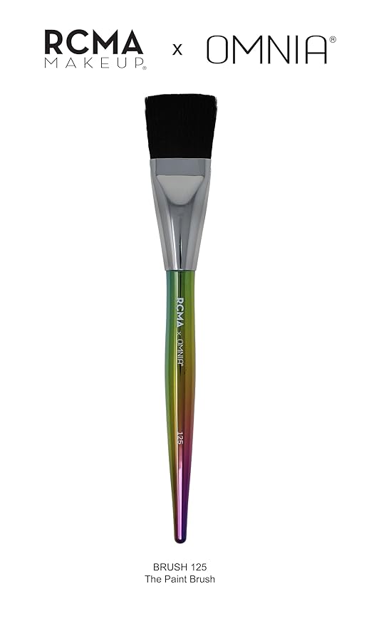RCMA Makeup x Omnia Professional Makeup Brush 5pc Set, Premium Synthetic Fiber, Iridescent Acrylic Handle, Face Powders, Complexion and Foundation Blending Application Brush set.-GlimoraGlow
