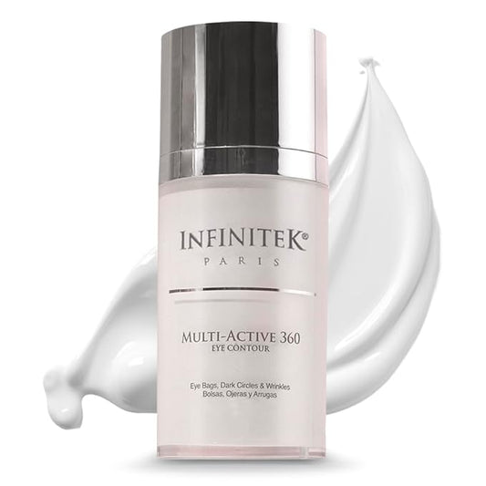 Infinitek Paris Multi-Active Collagen Eye Cream & Retinol Serum Eye Contour - Anti Aging Eye Cream for Wrinkles, Under Eye Treatment for Dark Circles and Under Eye Wrinckle Repair. 0.50 Fl Oz-GlimoraGlow