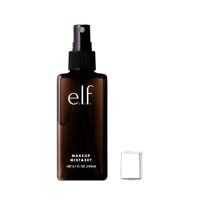 e.l.f. Makeup Mist & Set, Hydrating Setting Spray For Setting & Reviving Makeup, Soothes & Hydrates Skin, Infused With Vitamin A, Vegan & Cruelty-free, 4.05 Fl Oz (120 ml)-GlimoraGlow