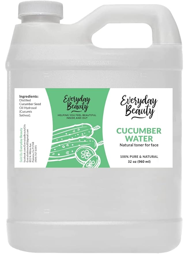 Cucumber Hydrosol Bulk - 32 oz All Natural Hydrating Spray Mist for Face and Hair - 100% All Natural Cucumber Water-GlimoraGlow