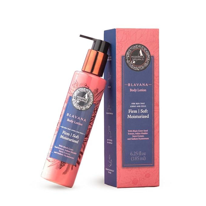 A. Modernica Blavana Body Lotion | Ayurvedic-Based Moisturizer for Dry, Aging Skin | Enriched with Black Gram, Manjistha, Almond Oil & Sesame Seed Oil | Lightweight & Fast-Absorbing | 6.25 fl oz-GlimoraGlow