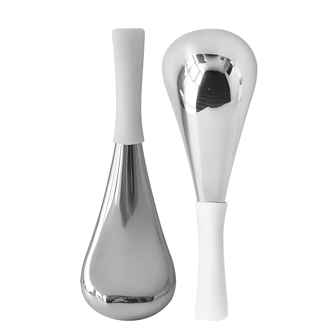 Ice Globes for Face & Eyes, Unbreakable Stainless Steel Cryo Sticks for Beauty Routines, Facials Cold Roller Cooling Globes for Puffiness, Wrinkles, Dark Circles, Headaches(White)-GlimoraGlow