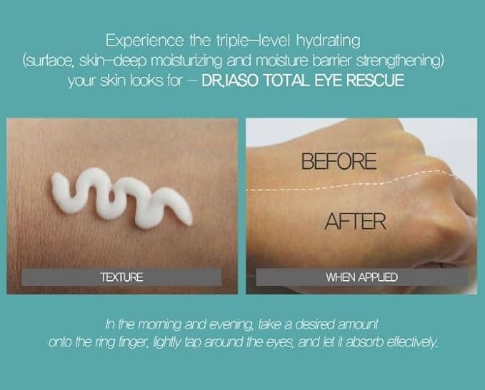 IASO Dr Total Eye Rescue - 0.60oz | eye cream moisturizer | eye cream anti aging bags & dark circle-GlimoraGlow