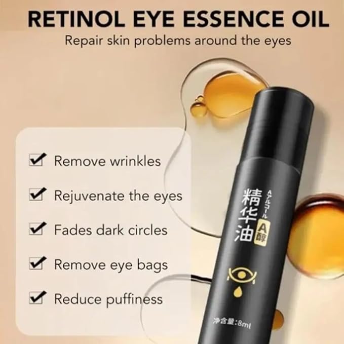 Time Eraser Rollerball, Retinol Anti-Wrinkle Eye Serum Oil, Eye Oil Roller, Reduces Fine Lines, Anti Wrinkle Serum For Eye-GlimoraGlow