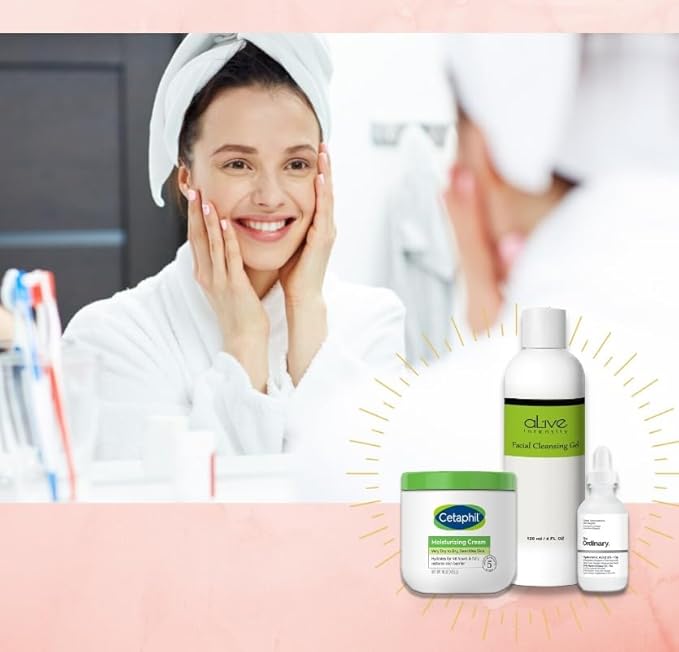 'Cetaphil' Hydrating Moisturizing Cream | The 'Ordinary' Hyaluronic Acid 1 oz. | Cleansing Gel 4 oz.-GlimoraGlow