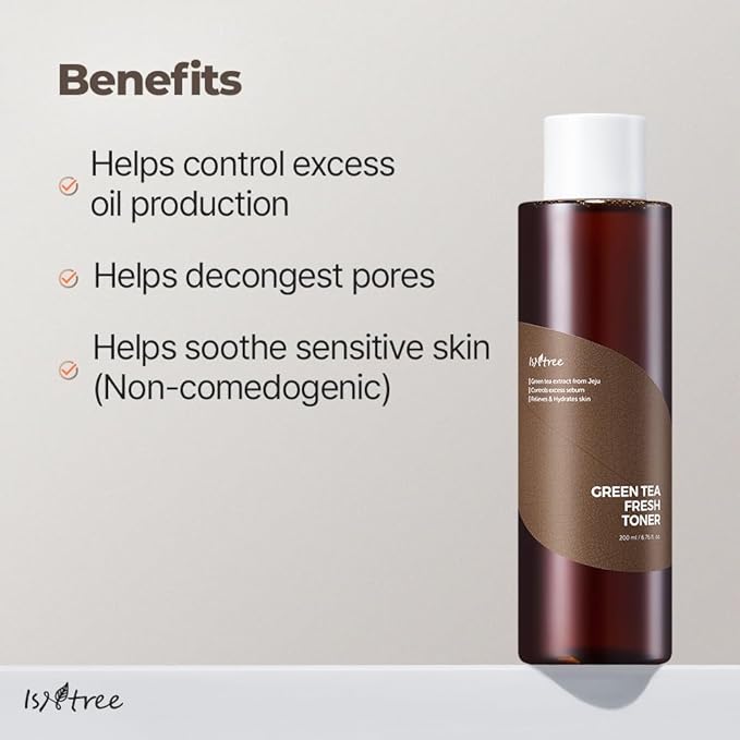 ISNTREE Green Tea Fresh Toner 200ml, 6.76 fl.oz | Korean Skincare | Toner for Oily Skin | Sebum Control | Hydrating and Refreshing-GlimoraGlow