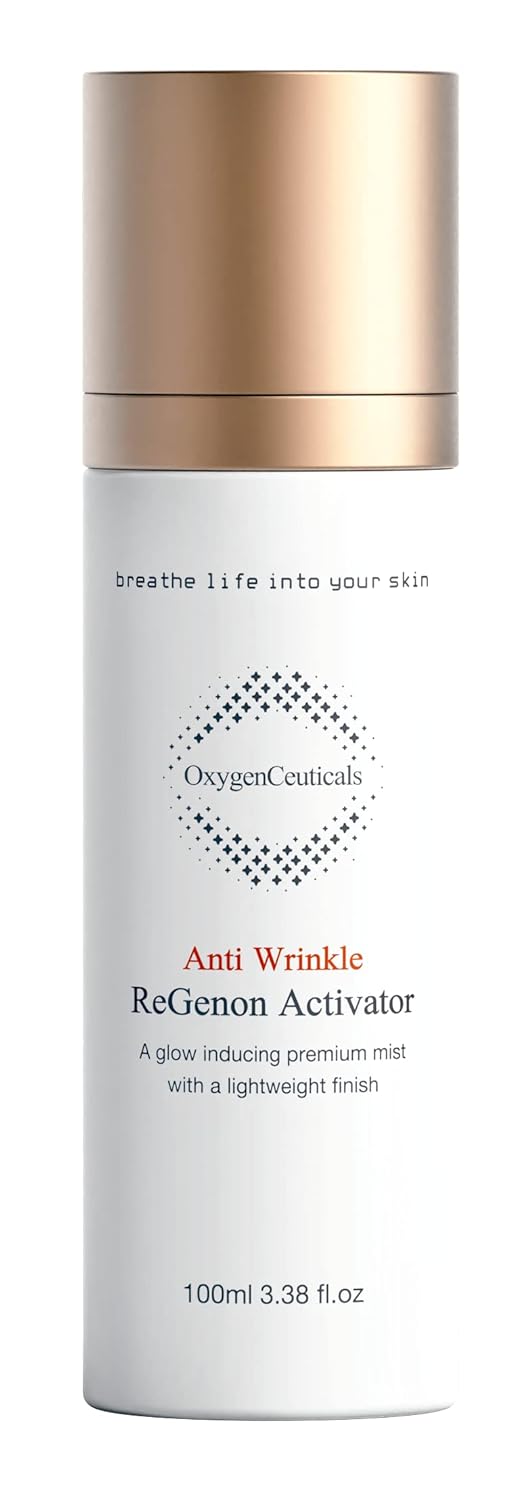 ReGenon Activator – Antioxidant Ampoule Mist with Camellia Flower Water, Oat Seed Extract, Lecithin & Oxygen, Hydrating & Brightening Toner Mist. 3.38 fl.oz (100ml)-GlimoraGlow