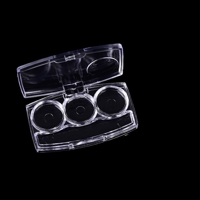 10 Pcs Clear Empty Eyeshadow Palette Plastic Eyeshadow Storage Box Case with 3 Grids Palettes Lipstick Box Pigment Palette Tray Plastic Cosmetics Container Box DIY Makeup Powder Sample Box-GlimoraGlow