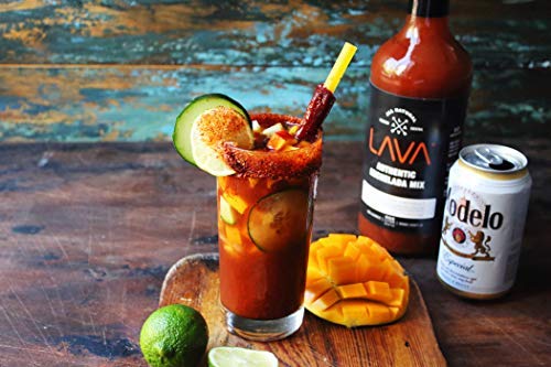 (3 Pack) LAVA All Natural Authentic Michelada Mix Craft Cocktail Mixer, Made with Real Tomatoes, Ancho Chile Peppers, Tamarind, No Junk Ingredients, Vegan, 1-Liter (33.8oz) Glass Bottle, Ready to Use-GlimoraGlow