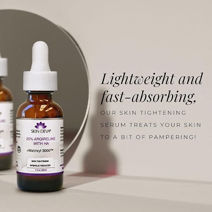 SKIN DEVA 20% Argireline Serum with Matrixyl 3000 Pure Hyaluronic Acid Serum For Face Deep Wrinkle Reducer Anti Aging Tones Skin and Stimulates Collagen Peptides Serum For Face-GlimoraGlow