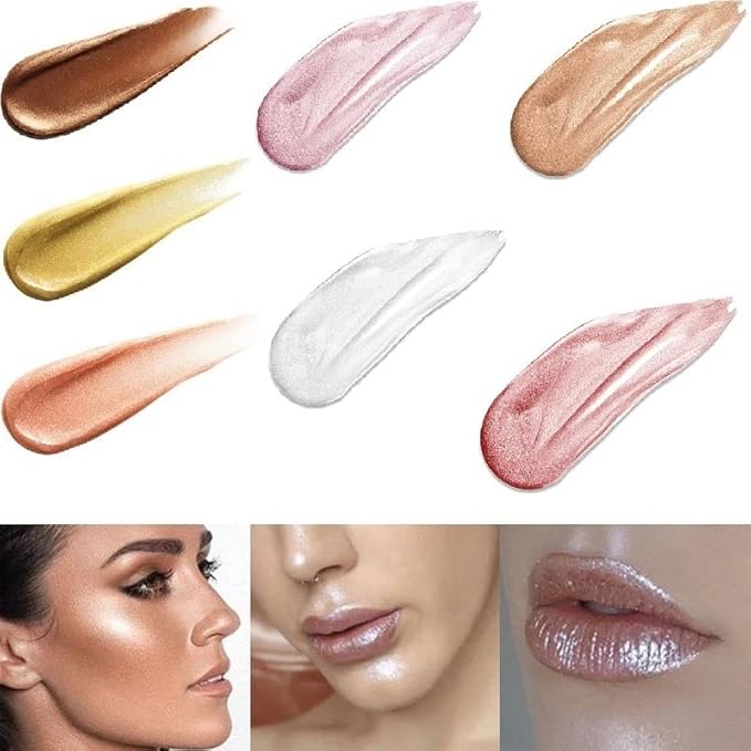 2 Pack Body Luminizer,Shimmer Body Highlighter Makeup Liquid Gloss Makeup for Glitte Face Body Gloss Cream.(104 Soft Yarn Pink)-GlimoraGlow