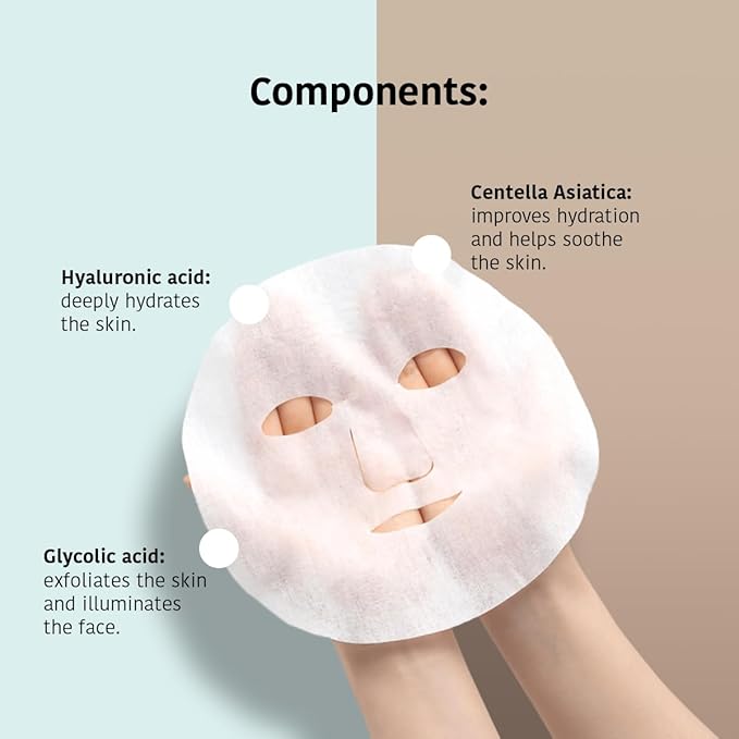 IROHA NATURE Glycolic Acid Peeling Face Mask (Pack of 5) | Skin Perfecting for a Radiant & Smooth Look | Instant Regeneration in Just 15 Minutes | Clean Beauty | 100% Vegan-GlimoraGlow
