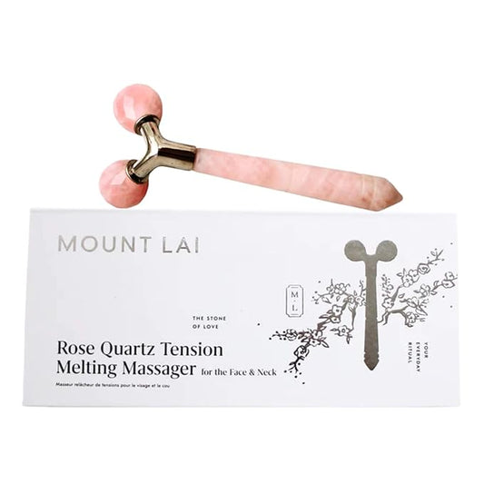 Mount Lai Rose Quartz Tension Melting Facial Massager for Face & Neck – Face Roller to Relieve Tension, Soothe Stress, Improve Circulation & Enhance Skin Radiance-GlimoraGlow