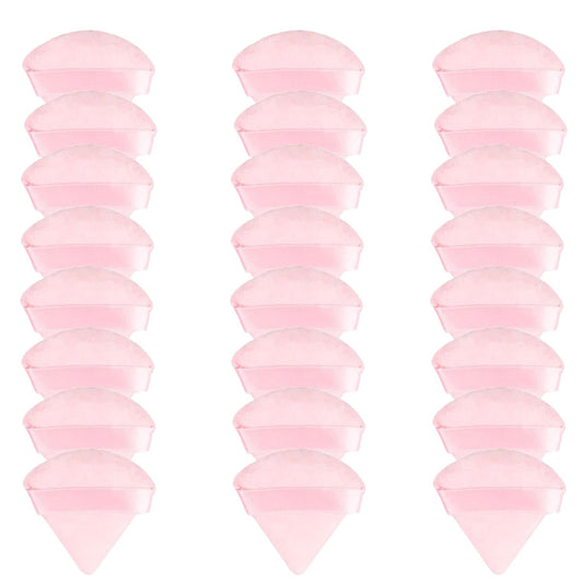 24 Pcs Triangle Powder Puff, Cotton Makeup Puff, Washable Face Powder Puff (24LP), Christmas Gifts Stocking Stuffers for Women Girls-GlimoraGlow