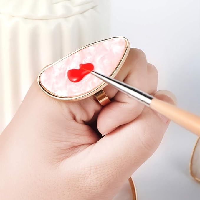 2 Pcs Resin Mixing Palette with Finger Rings Eyelash Extension Glue Rings Nail Art Equipment-GlimoraGlow