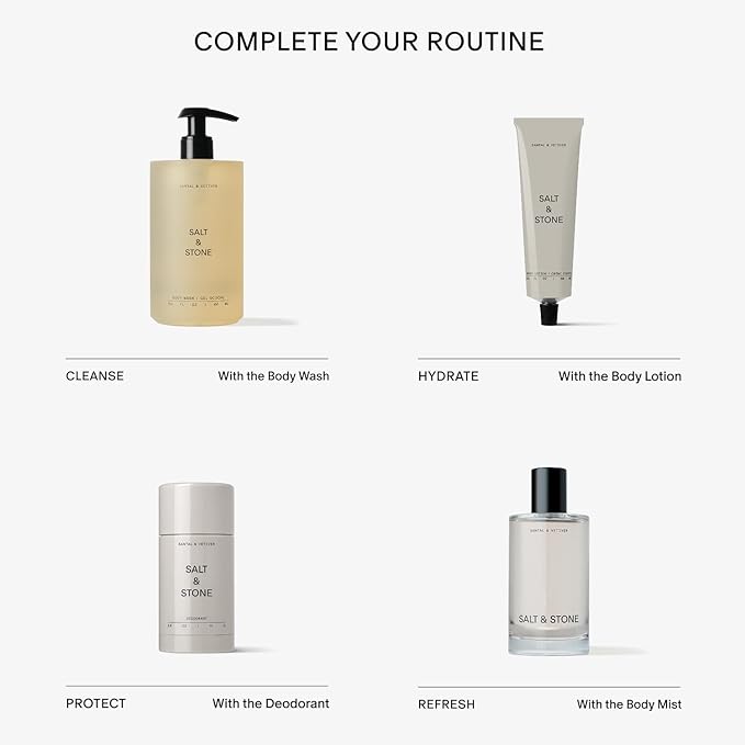 Salt & Stone Body Lotion for Women & Men | Hydrates, Nourishes & Softens Skin | Restores Dry Skin | Fast-Absorbing | Cruelty-Free & Vegan (100 ml) (Santal & Vetiver)-GlimoraGlow