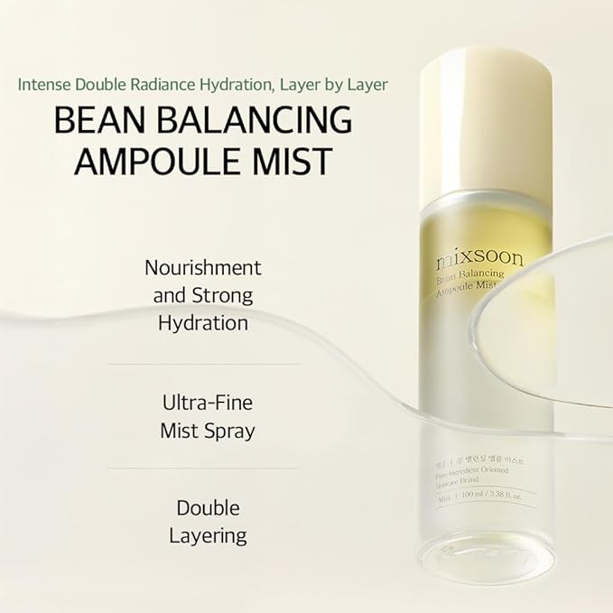 mixsoon Bean Balancing Ampoule Mist Skin moisturizer and Oil balance For Hydrated Radiance Korean Glass Skin Care 3.38 fl. oz. / 100ml-GlimoraGlow