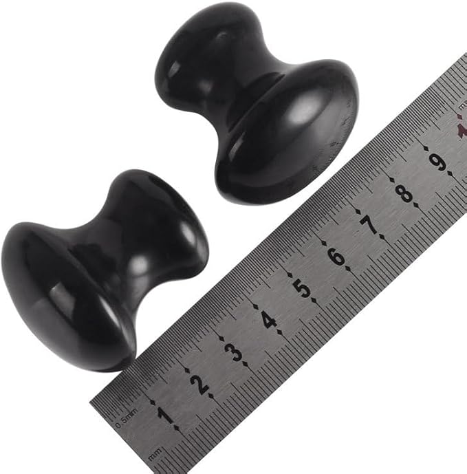 1 Pc Mushroom Jade Gua Sha Facial Tools, Jade Roller Guasha Massage Black Jade Stone Mushroom Shaped Face Lift Remove Wrinkles Massager for Women Spa, Gua Sha Massage Knobs for Body Relaxing-GlimoraGlow