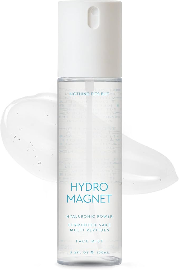 NOTHING FITS BUT Hydro Magnet Facial Mist, Hydrating Toner with Hyaluronic Acid, Fermented Sake & Multi Peptides (3.4 Fl Oz/ 100 ml)-GlimoraGlow