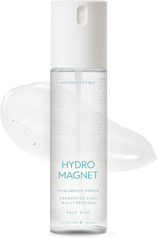 NOTHING FITS BUT Hydro Magnet Facial Mist, Hydrating Toner with Hyaluronic Acid, Fermented Sake & Multi Peptides (3.4 Fl Oz/ 100 ml)-GlimoraGlow