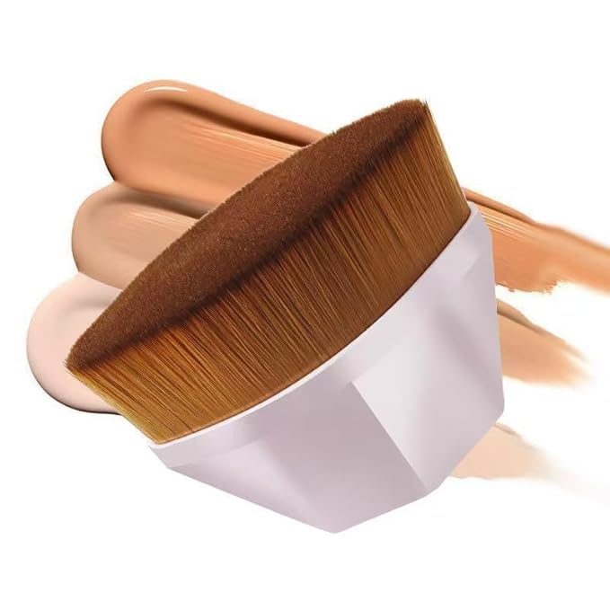 Foundation Makeup Brush Fast Flawless Application Blusher Liquid Cream Powder Cosmetic Body Blending Tool, Pink-GlimoraGlow