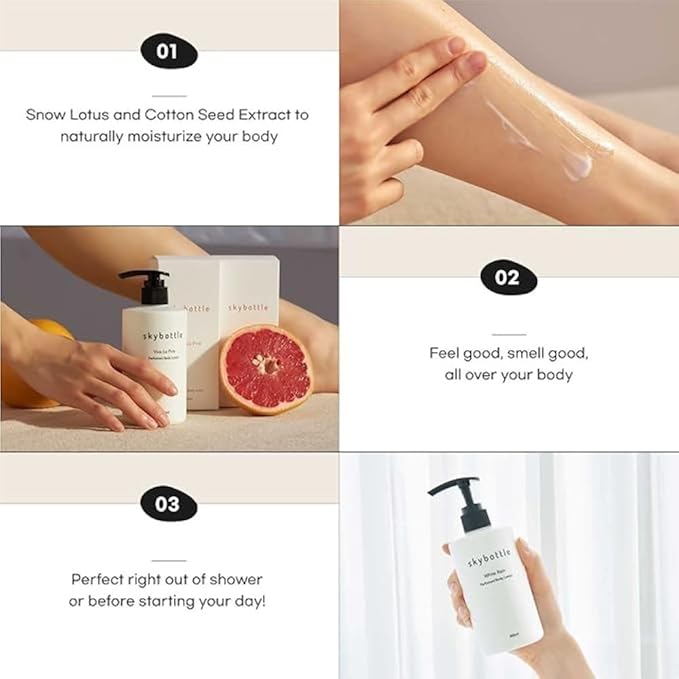 skybottle Perfumed Body Lotion with Pump, Fast Absorbing, Korean Skin Care, Figfruit, Woody Scented Lotion for Women & Men, 10.1 Fl. Oz-GlimoraGlow