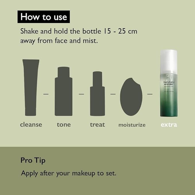 haruharu Wonder Black Bamboo Mist, 2.7 fl.oz. Hydrating and Firming Skin, Black Rice, Panax Ginseng for Clean and Smooth Skin Surface, Korean Skincare, Vegan, Cruelty Free-GlimoraGlow