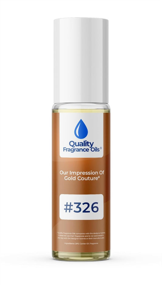 Quality Fragrance Oils' Gold Couture for Women Impression #326 | Long-Lasting Perfume Oil, Alcohol-Free, Strong Scent, 10ml Roll-On | Affordable Alternative to Designer Fragrances-GlimoraGlow