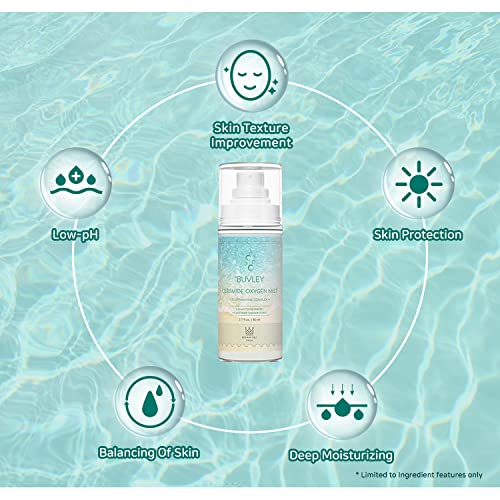 Ceramide Oxygen Face Mist | Low pH, Vegan, Cruelty Free | Hydrating Refreshing Soothing Facial Mist Spray with Antioxidants 2.7 Fl Oz (1)-GlimoraGlow